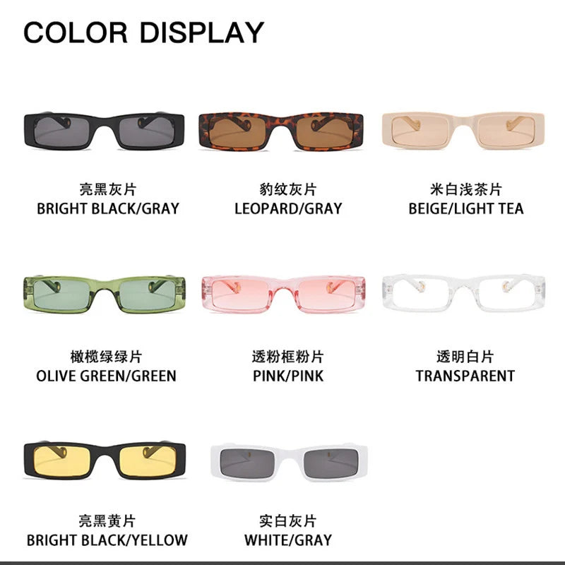 Trendy Small Rectangle Sunglasses Women 2021 Y2K Steampunk 90S Sun Glasses UV400 Gothic Holiday Beach Cat Eye Hippie Eyewear
